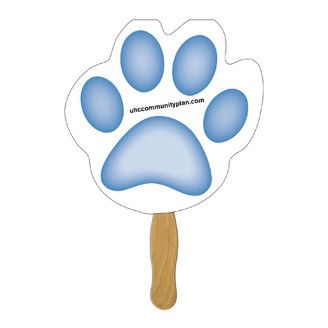 DSWF-30 - Paw Sandwiched Hand Fan Full Color