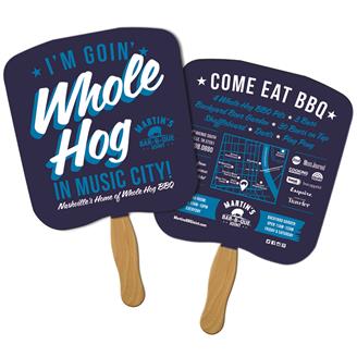 DSWF-7 - Bread Slice Sandwiched Hand Fan Full Color