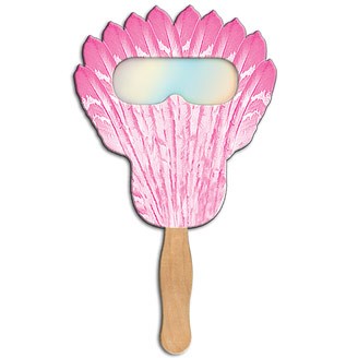 FSF-8 - Feather Hand Fan with Fireworks Film