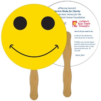 LF-39 - Smiley Face Hand Fan Full Color (2 Sides)