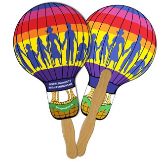 LF-4 - Balloon/Light Bulb Hand Fan Full Color (2 Sides)