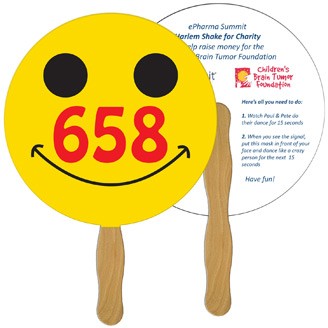 LFA-39 - Smiley Face Auction Hand Fan Full Color
