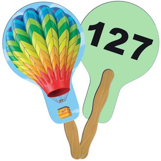 LFA-4 - Balloon/Light Bulb Auction Hand Fan Full Color