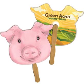 LF-162 - Pig Hand Fan Full Color (2 Sides)