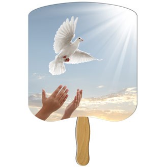 RF-923 - Dove Hand Fan Stock Graphic