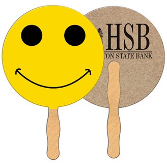 RS-39 - Smiley Face Recycled Hand Fan