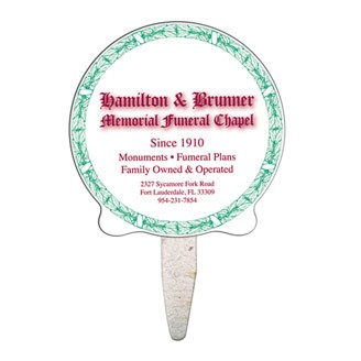 SMBF-11 - Scallop Circle Seed Stick Mini Hand Fan