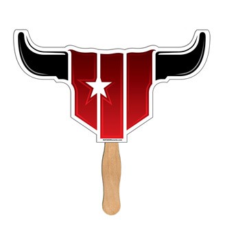 SWF-21 - Longhorn Bull Sandwiched Hand Fan