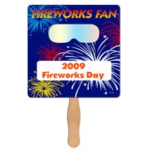 Square Hand Fan with Fireworks Film