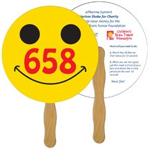 Smiley Face Auction Hand Fan Full Color